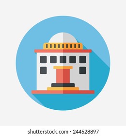 Building flat icon with long shadow,eps10