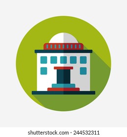 Building flat icon with long shadow,eps10