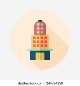 Building flat icon with long shadow,eps10
