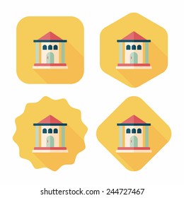 Building flat icon with long shadow,eps10
