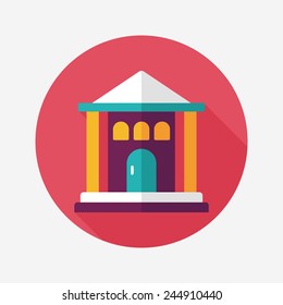 Building flat icon with long shadow,eps10