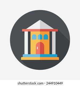 Building flat icon with long shadow,eps10