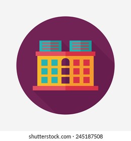 Building flat icon with long shadow,eps10