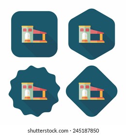 Building flat icon with long shadow,eps10