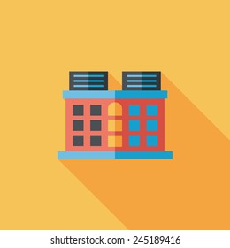 Building flat icon with long shadow,eps10