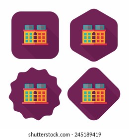 Building flat icon with long shadow,eps10
