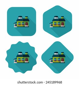 Building flat icon with long shadow,eps10