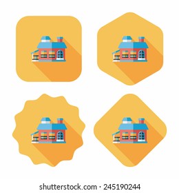 Building flat icon with long shadow,eps10
