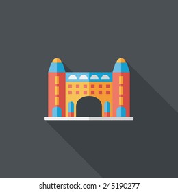 Building flat icon with long shadow,eps10