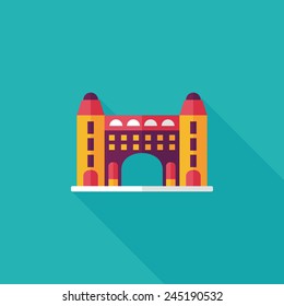 Building flat icon with long shadow,eps10