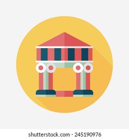 Building flat icon with long shadow,eps10