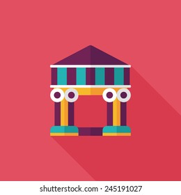 Building flat icon with long shadow,eps10