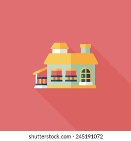 Building flat icon with long shadow,eps10