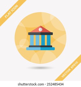 Building flat icon with long shadow,eps10