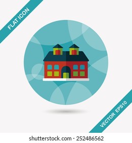 Building flat icon with long shadow,eps10