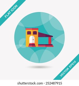 Building flat icon with long shadow,eps10