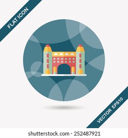 Building flat icon with long shadow,eps10