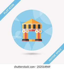 Building flat icon with long shadow,eps10