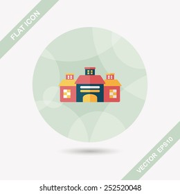 Building flat icon with long shadow,eps10
