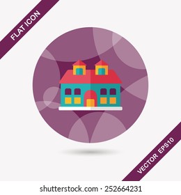 Building flat icon with long shadow,eps10