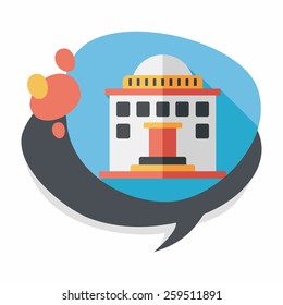 Building flat icon with long shadow,eps10