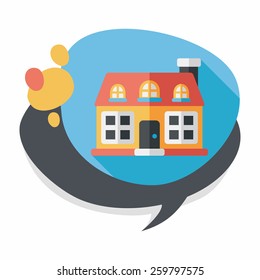 Building flat icon with long shadow,eps10