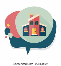 Building flat icon with long shadow,eps10