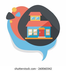 Building flat icon with long shadow,eps10