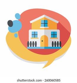 Building flat icon with long shadow,eps10