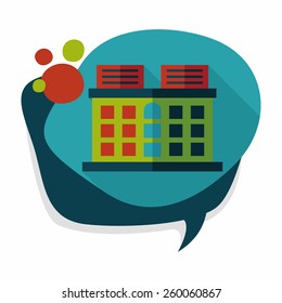 Building flat icon with long shadow,eps10