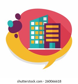 Building flat icon with long shadow,eps10