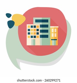 Building flat icon with long shadow,eps10