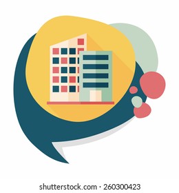 Building flat icon with long shadow,eps10