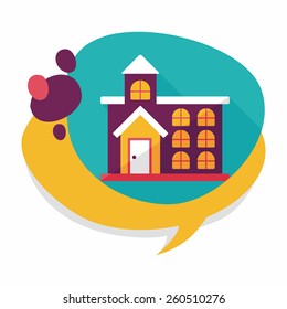 Building flat icon with long shadow,eps10