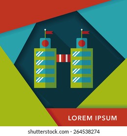 Building flat icon with long shadow,eps10