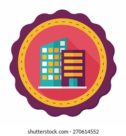 Building flat icon with long shadow,eps10
