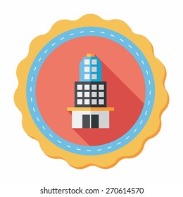 Building flat icon with long shadow,eps10