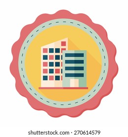 Building flat icon with long shadow,eps10