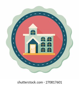 Building flat icon with long shadow,eps10