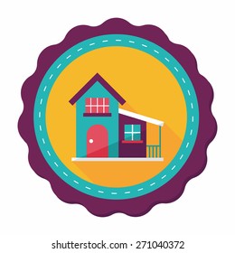Building flat icon with long shadow,eps10