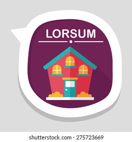 Building flat icon with long shadow,eps10