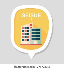 Building flat icon with long shadow,eps10