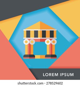 Building flat icon with long shadow,eps10