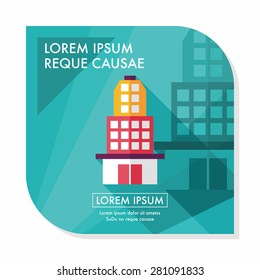 Building flat icon with long shadow,eps10