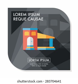Building flat icon with long shadow,eps10