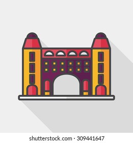 Building flat icon with long shadow,eps10