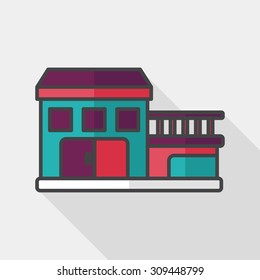 Building flat icon with long shadow,eps10