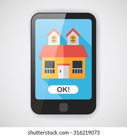 Building flat icon with long shadow,eps10