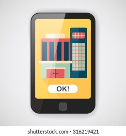 Building flat icon with long shadow,eps10