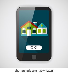 Building flat icon with long shadow,eps10